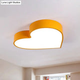 Romantic Loving Heart Flush Mount Ceiling Light - Acrylic Cartoon Design Led Ideal For Bedrooms