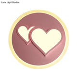 Romantic Pink Acrylic Led Ceiling Lamp With Embossed Loving Heart Design For Bedroom