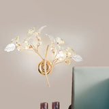 Romantic Red/White/Pink Rose Blossom Sconce With 2 Lights - Ceramic Wall Mount Lamp For Hotels White