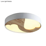 Romantic Wood Led Ceiling Lamp With Double Loving Heart Design For Kid’s Bedroom - White