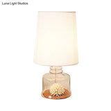 Rosaria - Pastoral Fabric Barrel Restaurant Table Lighting With Dried Flower And