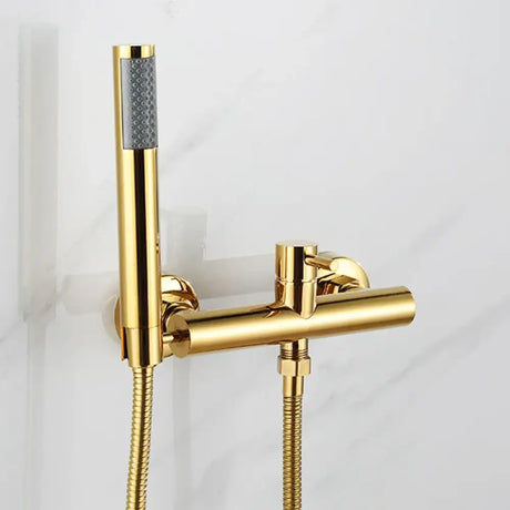 Rose Gold Bathroom Shower Faucet Set Wall Mounted Brush Gold Shower Faucet Black Bathroom Cold And Hot Bath And Shower