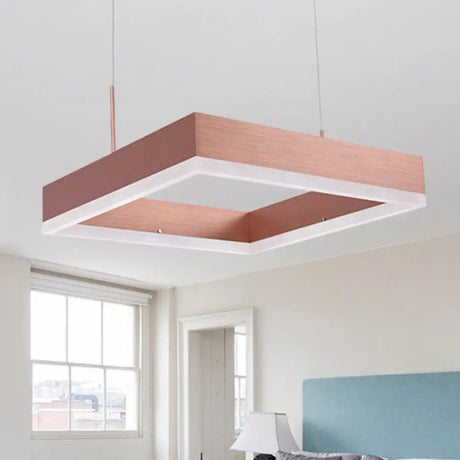 Rose Gold Bedroom Chandelier With Acrylic Shade - 1/2/3-Light Pendant In Warm/White/Natural Light 1