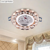 Rose Gold Crystal Flush Mount Led Ceiling Lamp - Modern Thin & Beveled
