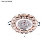 Rose Gold Crystal Flush Mount Led Ceiling Lamp - Modern Thin & Beveled