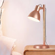 Rose Gold Led Desk Lamp Modern Rotatable Table Light With Domed Metal Handle For Bedside