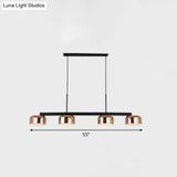 Rose Gold Metal 4-Light Pendant Island Fixture For Minimalist Dining Room