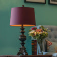 Rose Red Traditional Drum Table Lamp Single-Bulb Nightstand Light For Living Room (12/15 Wide) / 12