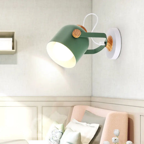 Rotatable Corridor Cup Ceiling Light - Metal With Macaron Loft Candy Colored Finish Single Bulb