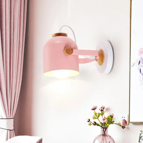 Rotatable Corridor Cup Ceiling Light - Metal With Macaron Loft Candy Colored Finish Single Bulb