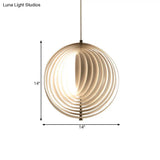 Rotatable Eclipse Ball Pendant Light In Nordic Style - White Aluminum For Single Lounge