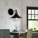 Rotatable Industrial Conical Sconce Wall Light In Antique Brass/Brass Brass