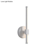 Rotatable Led Wall Sconce With Acrylic Bar - Black/White Warm/White Light