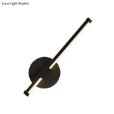 Rotatable Led Wall Sconce With Acrylic Bar - Black/White Warm/White Light
