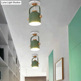 Rotatable Macaron Loft Metallic Ceiling Lamp With Cup Shade - Perfect For Bathrooms