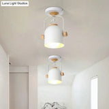 Rotatable Macaron Loft Metallic Ceiling Lamp With Cup Shade - Perfect For Bathrooms
