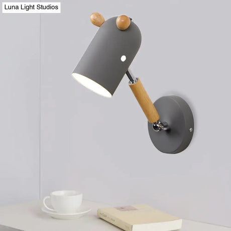 Rotatable Metal And Wood Trojan Wall Light - Nordic Style Lamp For Porch Hallway