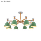 Rotatable Metal Bowl Chandelier - Kindergarten Macaron Hanging Light