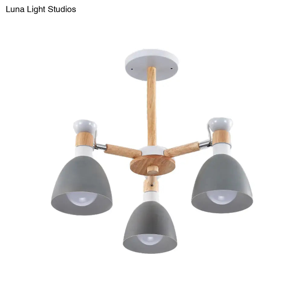 Rotatable Metal Bowl Chandelier - Kindergarten Macaron Hanging Light