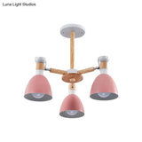 Rotatable Metal Bowl Chandelier - Kindergarten Macaron Hanging Light