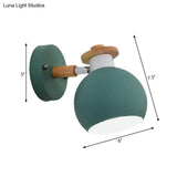 Rotatable Metal Globe Wall Light - Nordic Style Sconce For Child Bedroom Or Corridor
