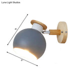 Rotatable Metal Spherical Wall Lamp - Kindergarten 1-Light Macaron Sconce Light