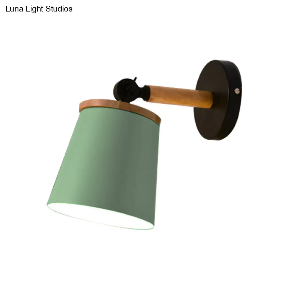 Rotatable Single Light Trapezoid Wall Sconce Stylish Macaron Loft Metal Lamp For Bedside