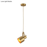 Rotating Brass Torch Pendant Light: Postmodern Metal Ceiling Hanging Lamp For Living Room