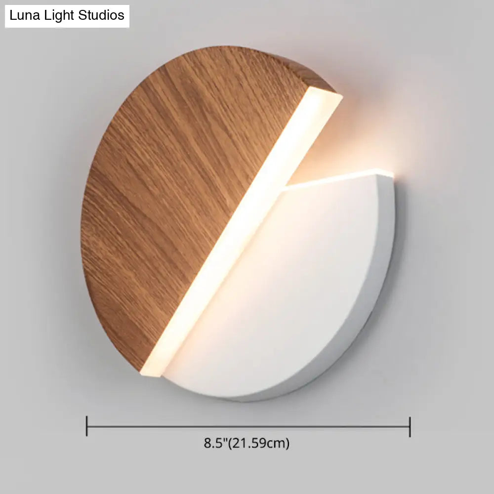 Rotating Nordic Led Wall Lamp In Round Disc Shape - Acrylic Indoor Light Fixture