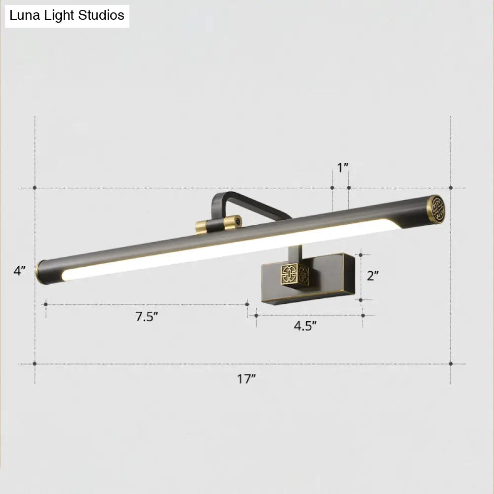 Rotating Tube Wall Vanity Light - Traditional Metal Led Bathroom Lighting Fixture