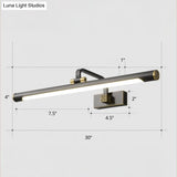 Rotating Tube Wall Vanity Light - Traditional Metal Led Bathroom Lighting Fixture