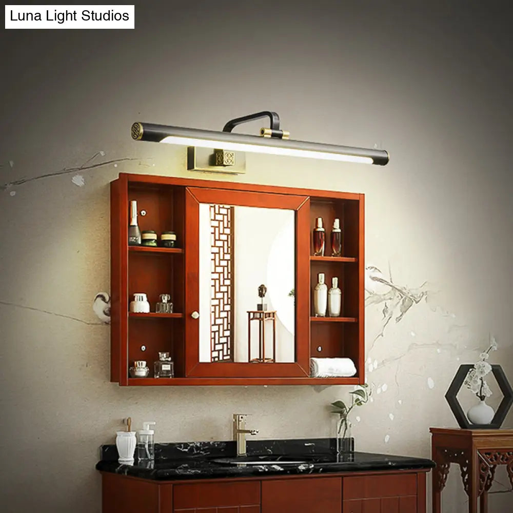 Rotating Tube Wall Vanity Light - Traditional Metal Led Bathroom Lighting Fixture