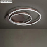 Round Acrylic Flush Ceiling Light - Coffee/Gold Led Flush-Mount Fixture Small/Medium/Large