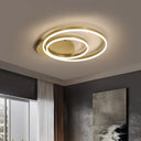 Round Acrylic Flush Ceiling Light - Coffee/Gold Led Flush-Mount Fixture Small/Medium/Large Gold /