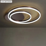 Round Acrylic Flush Ceiling Light - Coffee/Gold Led Flush-Mount Fixture Small/Medium/Large