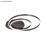 Round Acrylic Flush Ceiling Light - Coffee/Gold Led Flush-Mount Fixture Small/Medium/Large