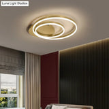 Round Acrylic Flush Ceiling Light - Coffee/Gold Led Flush-Mount Fixture Small/Medium/Large