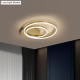 Round Acrylic Flush Ceiling Light - Coffee/Gold Led Flush-Mount Fixture Small/Medium/Large