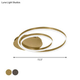 Round Acrylic Flush Ceiling Light - Coffee/Gold Led Flush-Mount Fixture Small/Medium/Large
