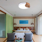 Round Acrylic Led Ceiling Light With Wood Guard - 9’/12’/20’ Diameter Warm/White White / 9’