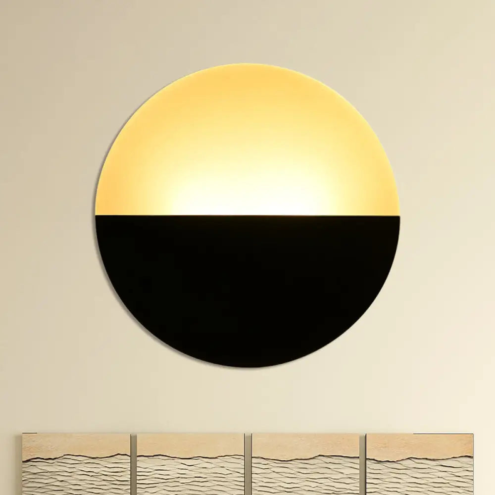 Round Acrylic Led Wall Sconce - Simplicity At Its Finest (White/Black) Black