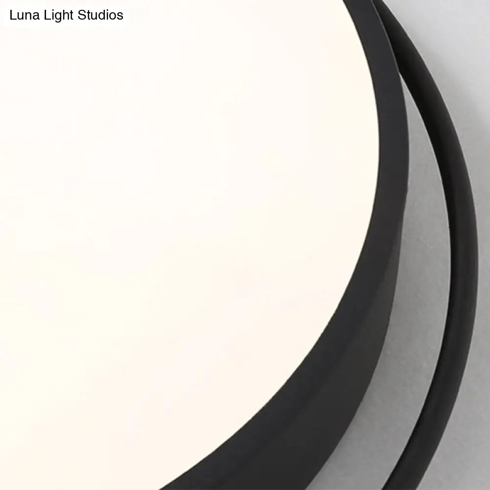 Round Black Led Flush Mount Ceiling Light In Warm/White - 18’ Or 21.5’ Diameter