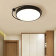 Round Black Led Flush Mount Ceiling Light In Warm/White - 18’ Or 21.5’ Diameter / Warm