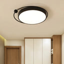 Round Black Led Flush Mount Ceiling Light In Warm/White - 18’ Or 21.5’ Diameter / Warm