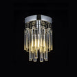 Round Chrome Crystal Bar Flush Mount Ceiling Light - Bare Bulb Flushmount Clear / 6’