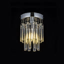 Round Chrome Crystal Bar Flush Mount Ceiling Light - Bare Bulb Flushmount Clear / 6’