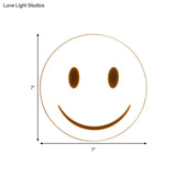 Round Flush Ceiling Light With Smile Emoji Led Flushmount Lamp And Acrylic Shade