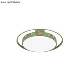 Round Flush Mounted Acrylic Led Ceiling Lamp In Pink/White/Gray – Perfect For Bedroom Lighting