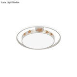 Round Flush Mounted Acrylic Led Ceiling Lamp In Pink/White/Gray – Perfect For Bedroom Lighting