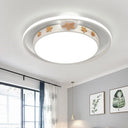 Round Flush Mounted Acrylic Led Ceiling Lamp In Pink/White/Gray – Perfect For Bedroom Lighting White
